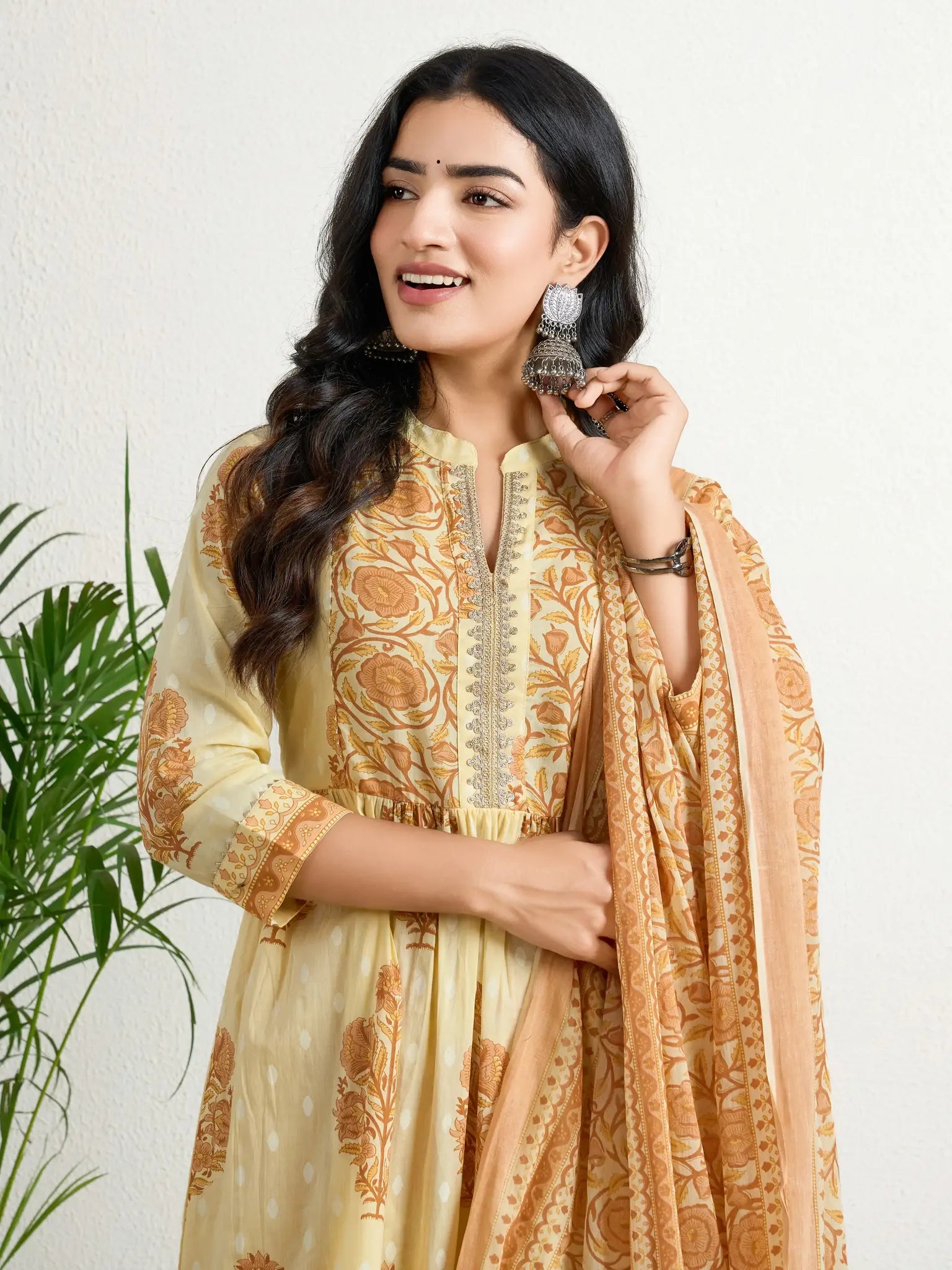 Yellow printed suit set