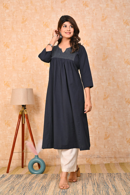 Navy Nirvana Kurta